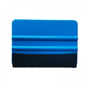 Custom Car Bule Squeegee Scraper Wrapping Tools Plastic Squeegees With Felt Car Vinyl Squeegee