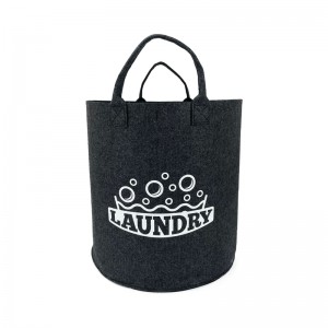 2022 New felt storage bag hamper custom size color package PET felt laundry bag basket for home storage