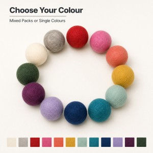 Eco-Friendly Wool Dryer Balls 3 Inch Reusable Laundry for Natural Drying Colored