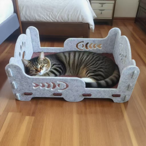 Premium Acoustic Panel Cat Bed – New Design Felt Cat Cave, Cute Warm Pet House for Indoor Puppies & Pet Accessories
