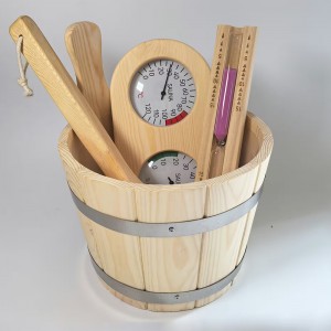 Direct Manufacturer New Popular Sauna Sets Sauna Accessory Sets Spa Bucket Sand Timer 4 Piece
