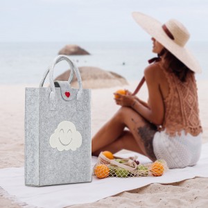 ECO-friendly customized logo felt handbag durable shopping tote bag