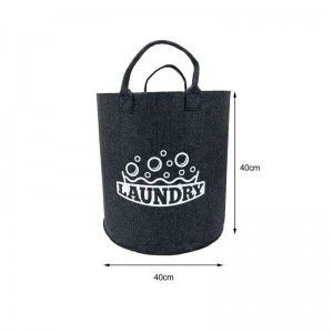 2022 New felt storage bag hamper custom size color package PET felt laundry bag basket for home storage