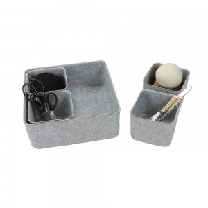 Wholesale Custom Size 5PC Felt Drawer Organizer Office Organizer Felt Storage Bin