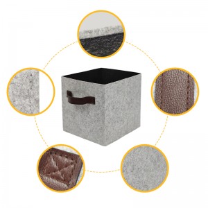 Foldable Cube Storage Bins with PU Handles