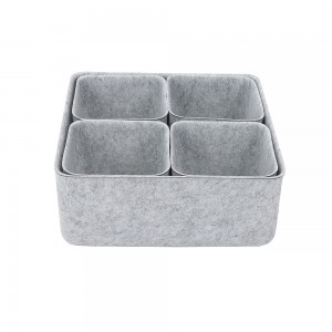 Wholesale Custom Size 5PC Felt Drawer Organizer Office Organizer Felt Storage Bin