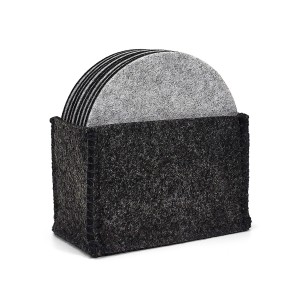 Felt Drink Coaster Set with Holder/Modern Decorative Drink Coasters/Table Coasters for Drink Absorbant to Protect Furniture & Tables from Drink