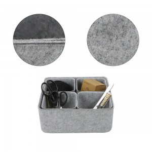 Wholesale Custom Size 5PC Felt Drawer Organizer Office Organizer Felt Storage Bin