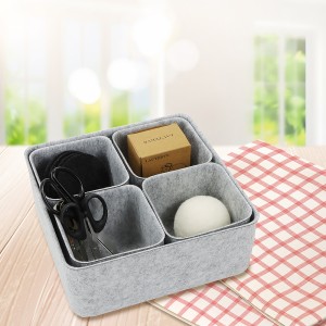 Wholesale Custom Size 5PC Felt Drawer Organizer Office Organizer Felt Storage Bin