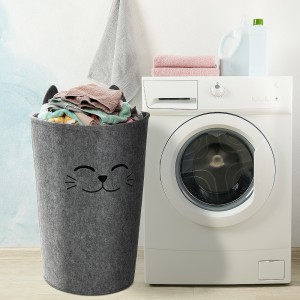 Eco-friendly Felt Laundry Hamper Cat Shape Storage Basket