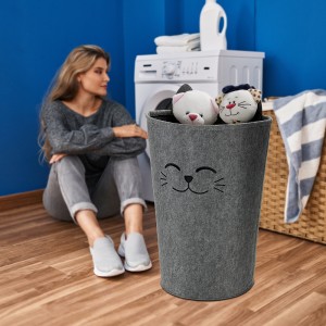 Eco-friendly Felt Laundry Hamper Cat Shape Storage Basket