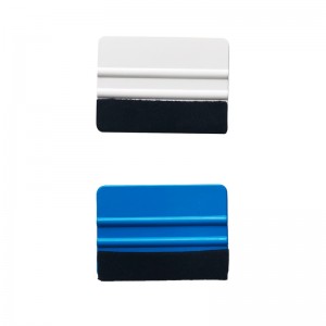 Custom Car Bule Squeegee Scraper Wrapping Tools Plastic Squeegees With Felt Car Vinyl Squeegee