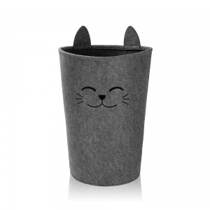 Eco-friendly Felt Laundry Hamper Cat Shape Storage Basket