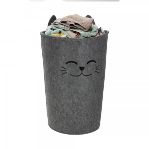 Eco-friendly Felt Laundry Hamper Cat Shape Storage Basket