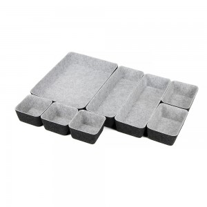8PC Felt Drawer Organizer Storage Bin Office Drawer Dividers Container Desk Organizer