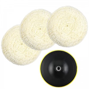 Single-Sided Wool Polishing Pad 7 Inch  With Backer Pad Disc for Polishing Car Bodies