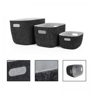 Customized Size Suitable for Room and Office RPET Felt Storage Box Set