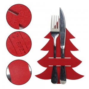 Christmas polyester felt cutlery holder for Spoon Knife Fork flatware utensil bag / pockets Home Decor
