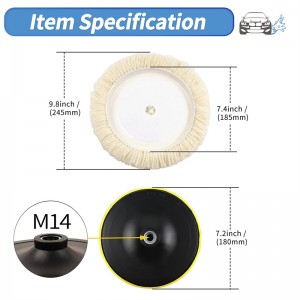 Single-Sided Wool Polishing Pad 7 Inch  With Backer Pad Disc for Polishing Car Bodies