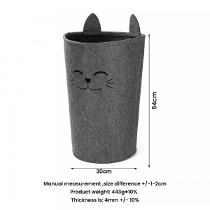 Eco-friendly Felt Laundry Hamper Cat Shape Storage Basket