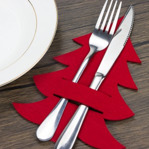 Christmas polyester felt cutlery holder for Spoon Knife Fork flatware utensil bag / pockets Home Decor