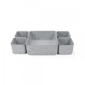 Wholesale Custom Size 5PC Felt Drawer Organizer Office Organizer Felt Storage Bin