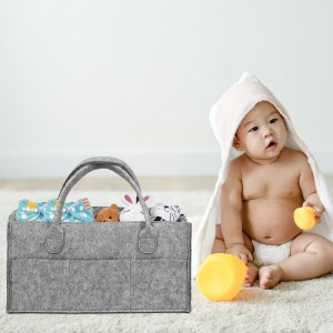 Grosir Felt Baby Diaper Caddy Mommy Bag Nursery Organizer Mesti Dirasakake Popok Bayi kanggo Bayi