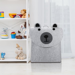Bear Felt Laundry Storage Basket  Cheap Large capacity Animal Toys Organizer for Kids