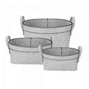 Foldable household  3 Pack Felt Storage Basket Set