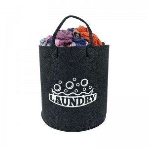 2022 New felt storage bag hamper custom size color package PET felt laundry bag basket for home storage