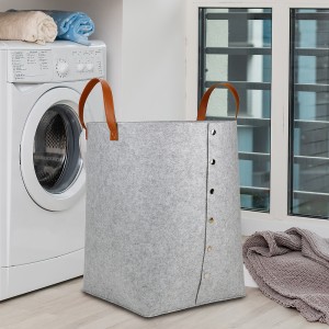 Large foldable fabric dirty clothes storage bag sundries storage basket with handle