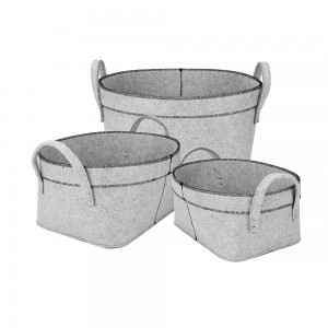 Foldable household  3 Pack Felt Storage Basket Set