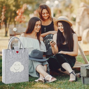 ECO-friendly customized logo felt handbag durable shopping tote bag