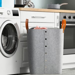 Large foldable fabric dirty clothes storage bag sundries storage basket with handle