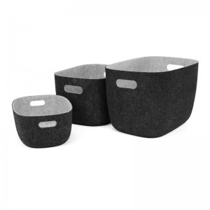 Customized Size Suitable for Room and Office RPET Felt Storage Box Set