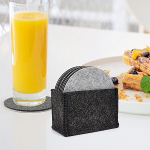 Felt Drink Coaster Set with Holder/Modern Decorative Drink Coasters/Table Coasters for Drink Absorbant to Protect Furniture & Tables from Drink