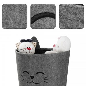 Eco-friendly Felt Laundry Hamper Cat Shape Storage Basket