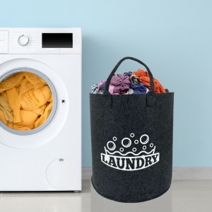 2022 New felt storage bag hamper custom size color package PET felt laundry bag basket for home storage