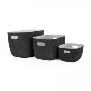 Customized Size Suitable for Room and Office RPET Felt Storage Box Set