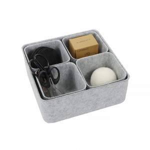 Wholesale Custom Size 5PC Felt Drawer Organizer Office Organizer Felt Storage Bin