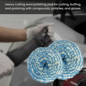 Automobile Double-Sided Wool Polishing Pad 7/8 Inch Disc for Car Polishing & Car Bodies Grit Fine Abrasive