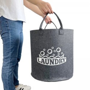 2022 New felt storage bag hamper custom size color package PET felt laundry bag basket for home storage