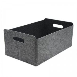 Factory Directly Supply Rectangle Foldable Felt Storage Box And Toy Storage Basket Felt Storage Box With Handle