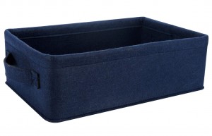 GRS Qualified Small Navy Felt Storage Box With Handle