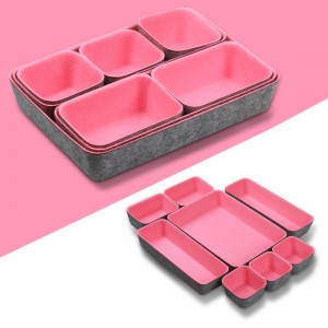 High Quality 8PC Felt Drawer Organizer Storage Bin Office Drawer Dividers Container Desk Organizer