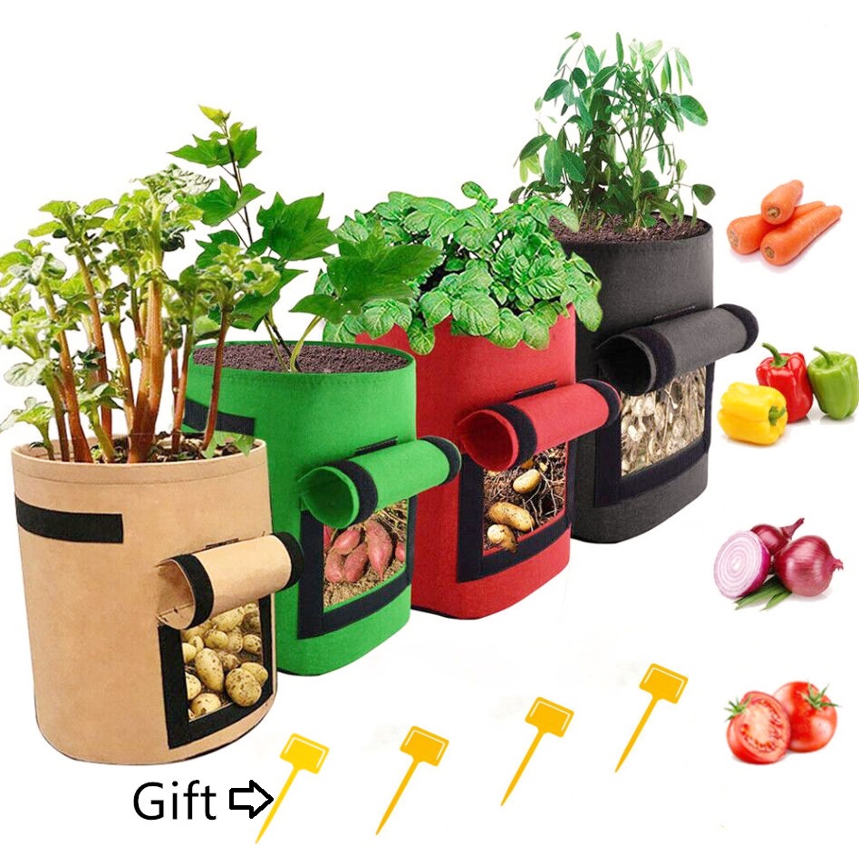 Professional China Vertical Garden Pockets - Felt Potato Grow Pot Eco-friendly Potato Planter Felt Grow Bags – Rolking