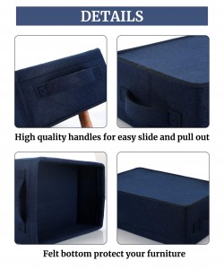 GRS Qualified Small Navy Felt Storage Box With Handle