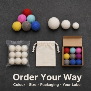 Eco-Friendly Wool Dryer Balls 3 Inch Reusable Laundry for Natural Drying Colored