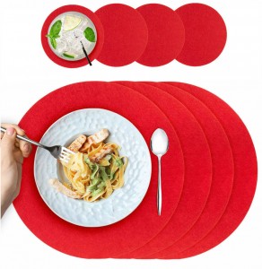 Round shape felt placemat for plate