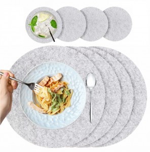 Round shape felt placemat for plate
